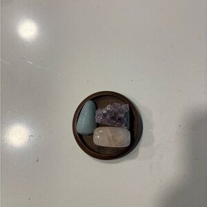 Calming Crystal Set on Wooden Tray